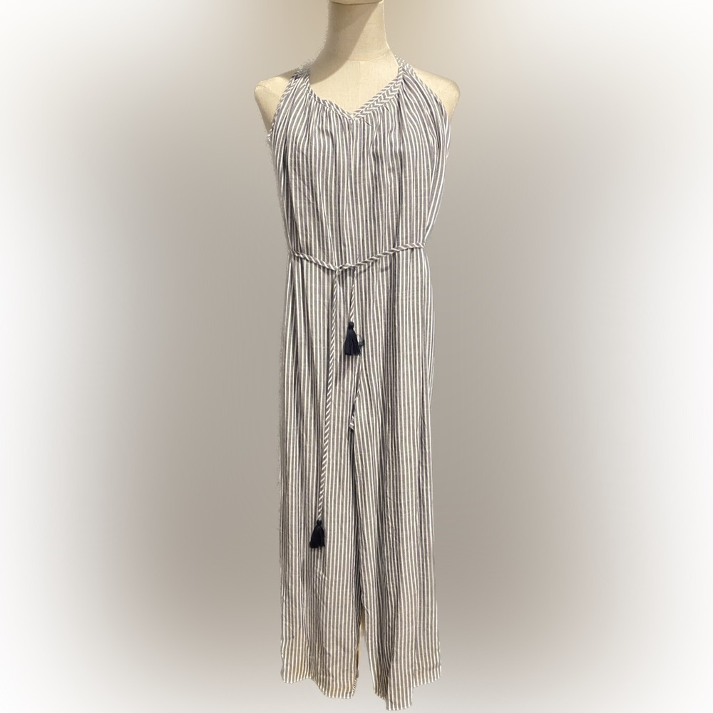 Aakaa Striped Strappy Wide-Legged Jumper. Small